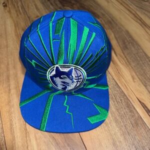 Mitchell and Ness Minnesota Timberwolves NBA Snapback Hat Blue Green Lightning